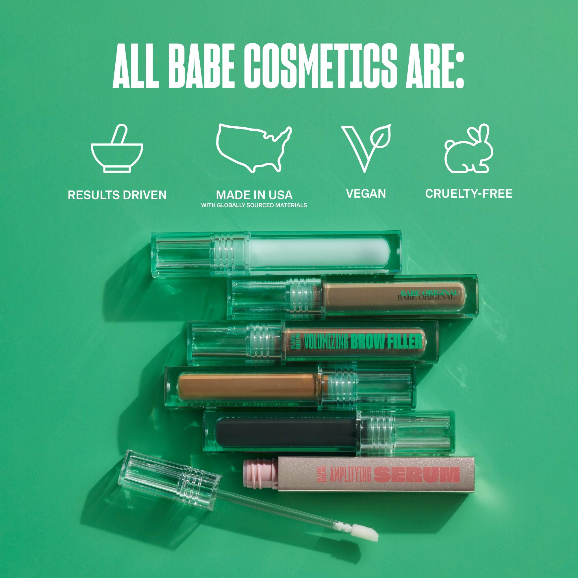 Babe Original Eyebrow Serum close-up highlights nourishing castor oil benefits.
