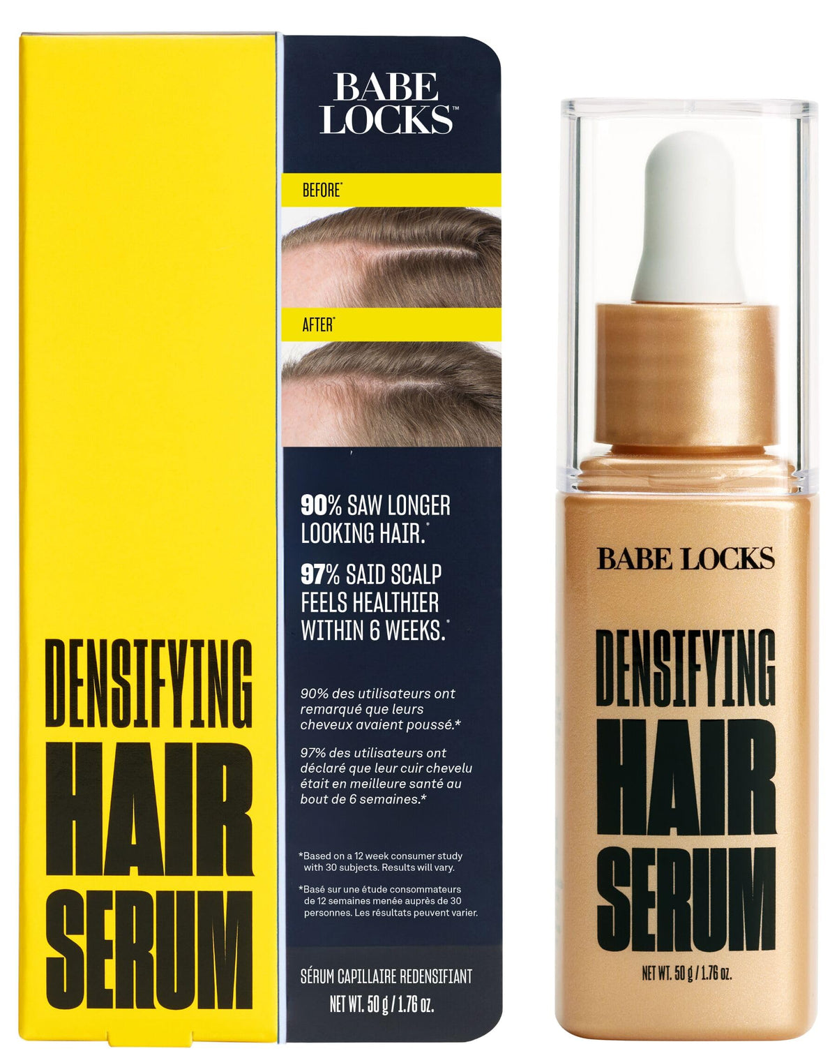 BABE ORIGINAL Locks Densifying Serum bottle closeup for nourishing scalp care