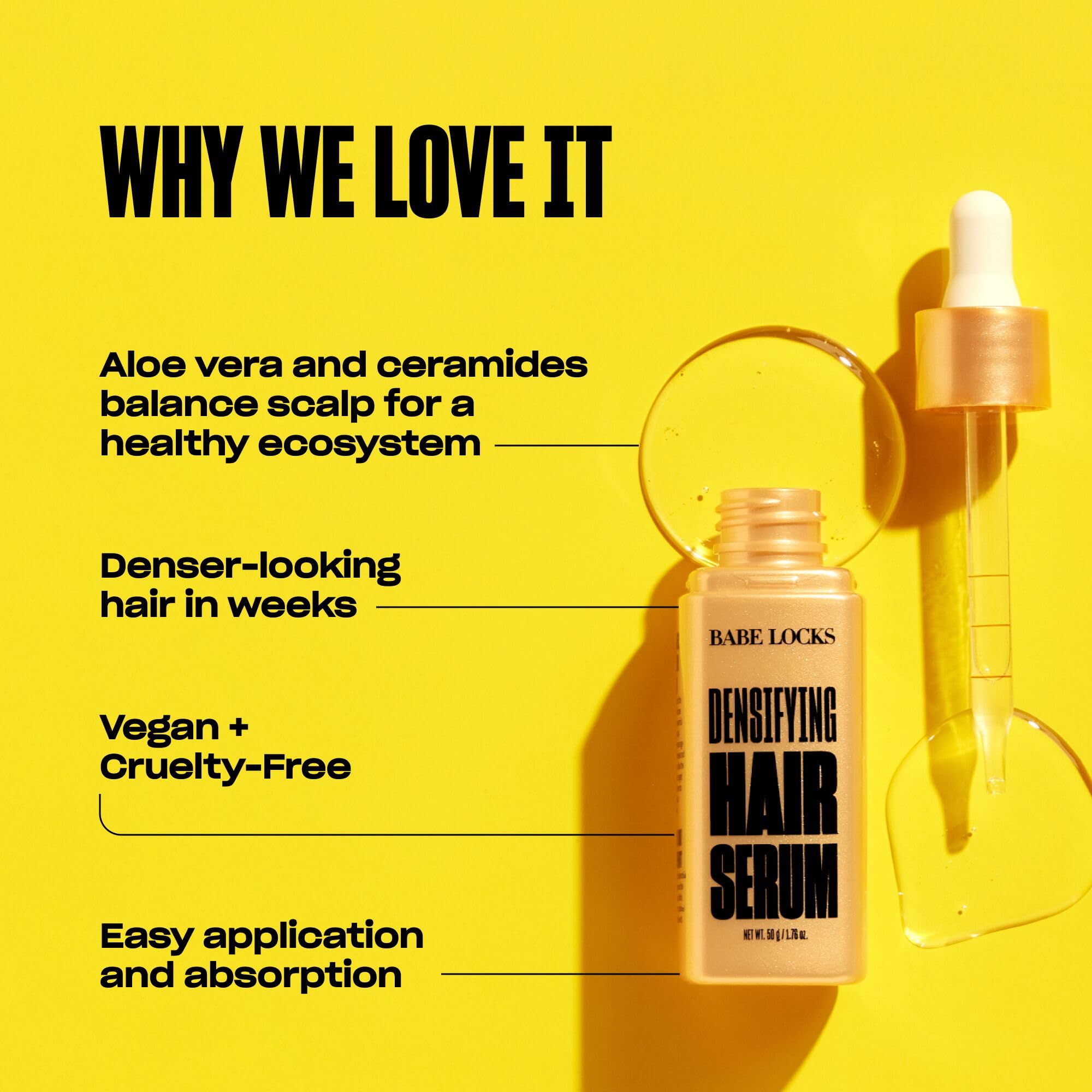 BABE ORIGINAL Locks Densifying Serum scalp massage moment highlights self-care ritual