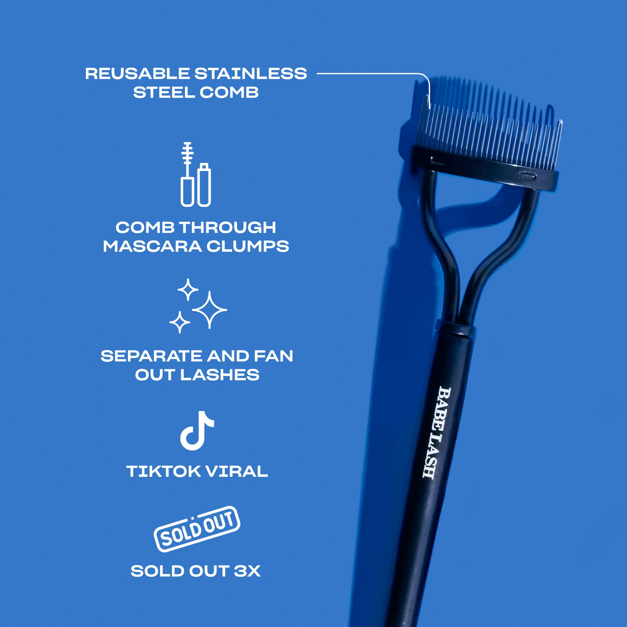 Babe Original Pro Eyelash Separator after-mascara-use offers quick clump breakup while mascara is still wet.