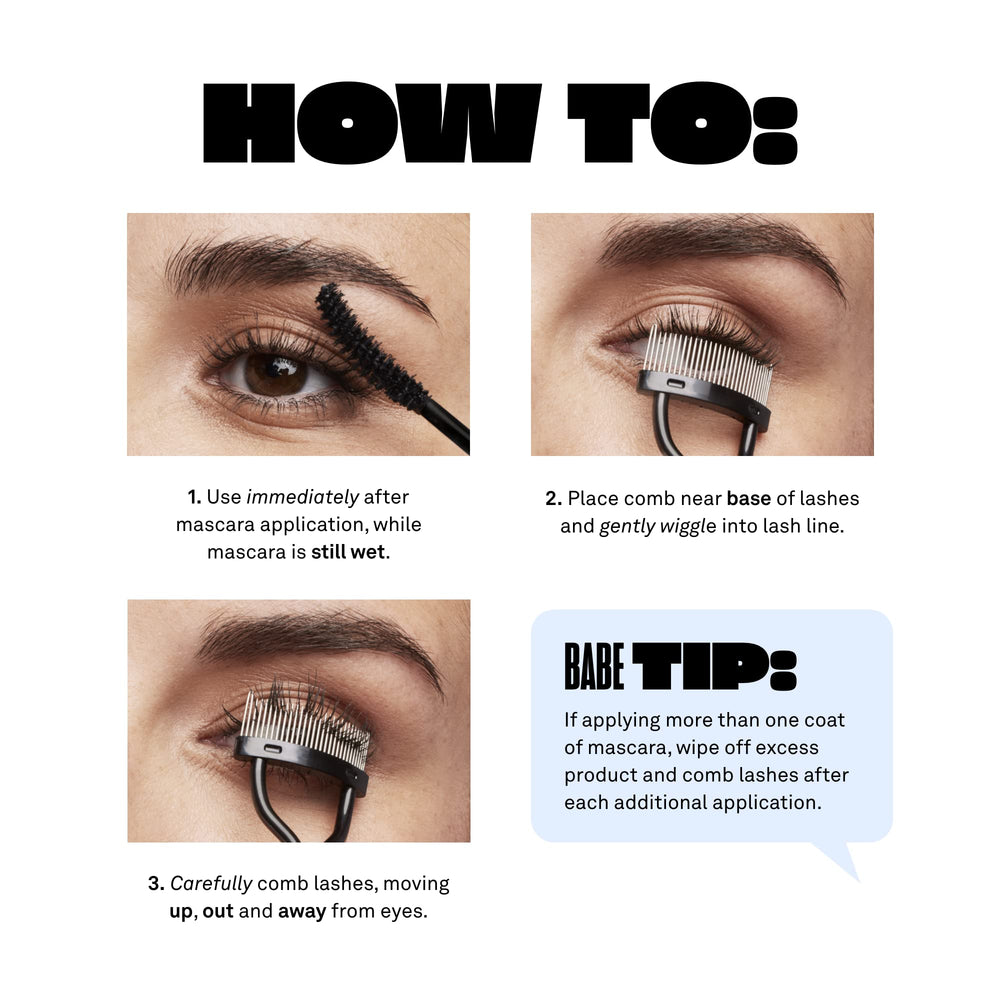 Babe Original Pro Eyelash Separator cleaning-storage shows reusable stainless steel design and simple upkeep.