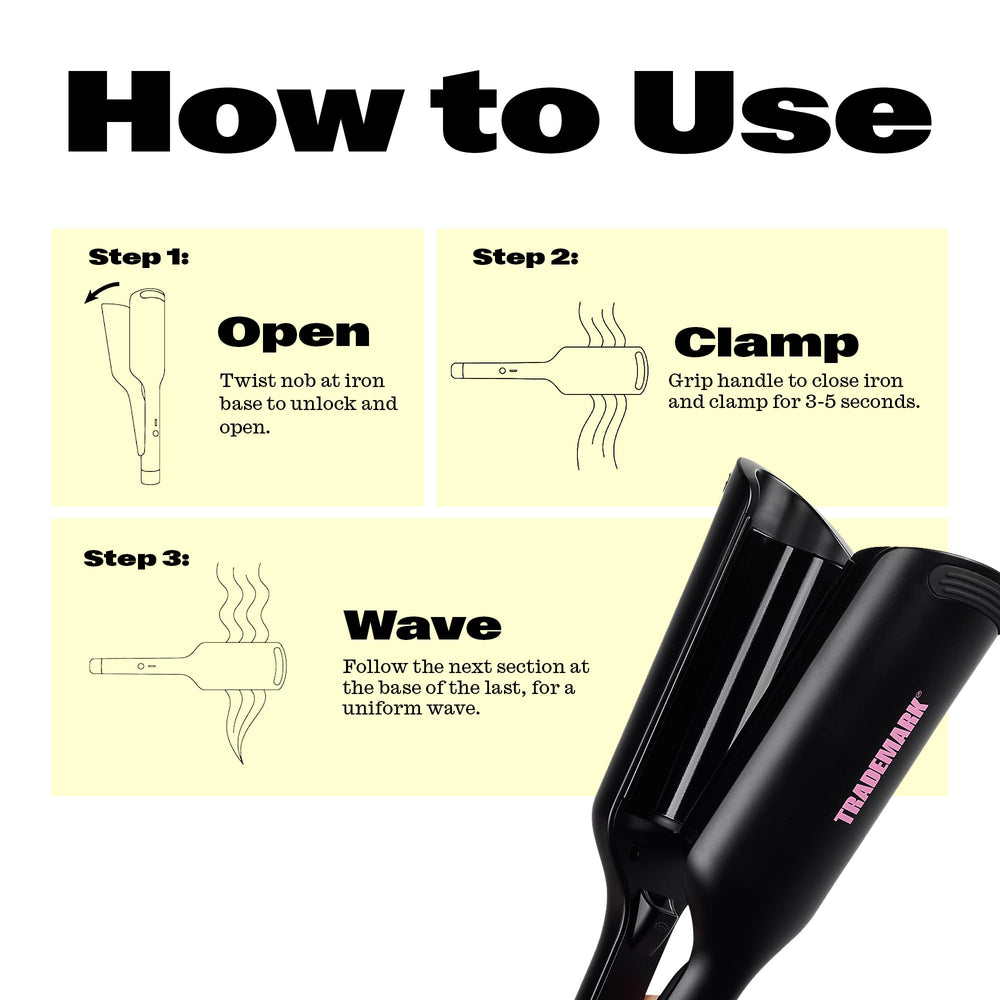 Babe Waves X adjustable temperature from 320 to 430°F for versatile styling