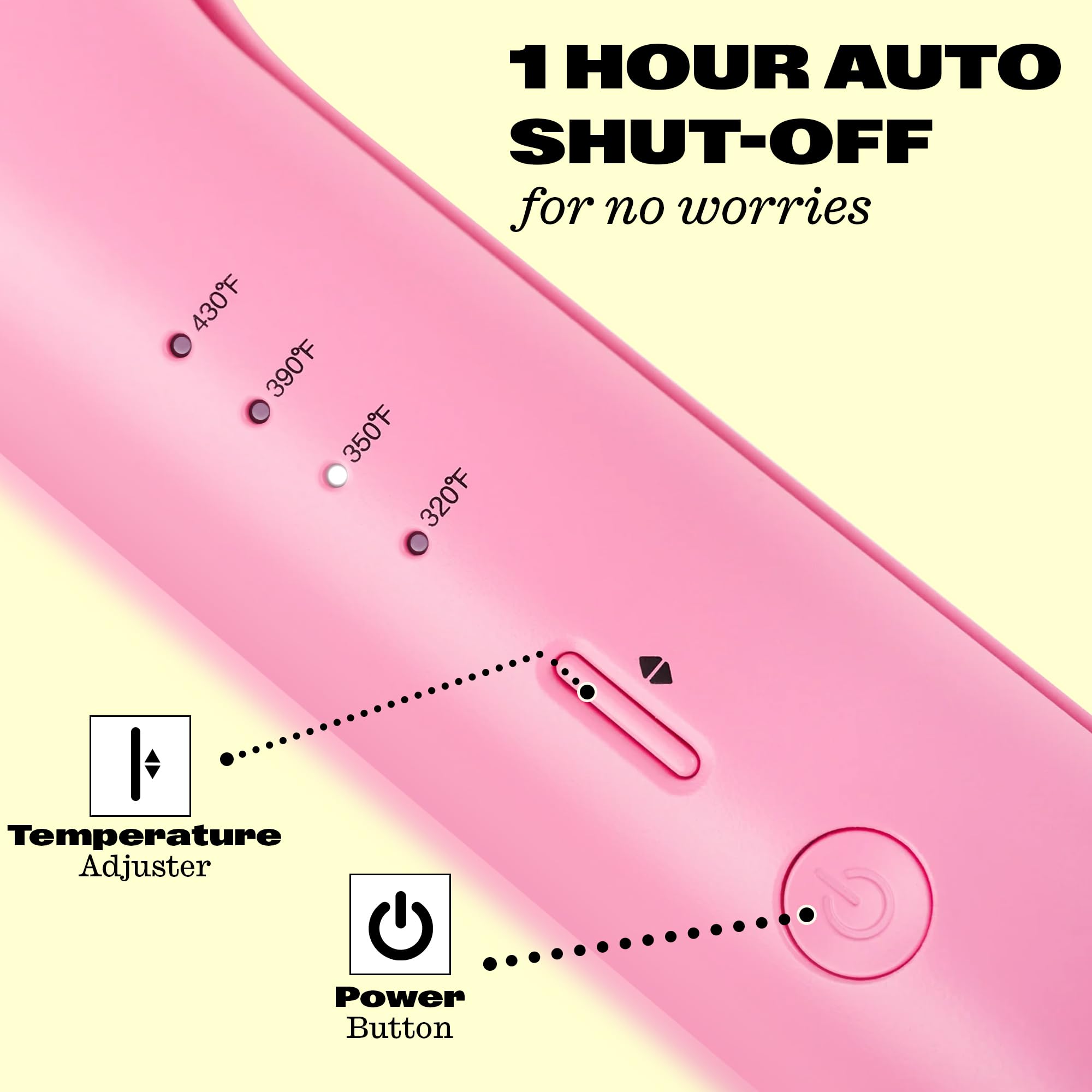 Babe Waves X auto shut-off feature ensuring safe styling.