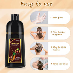 Bablabear color swatches chestnut brown to preview shade on dark hair.
