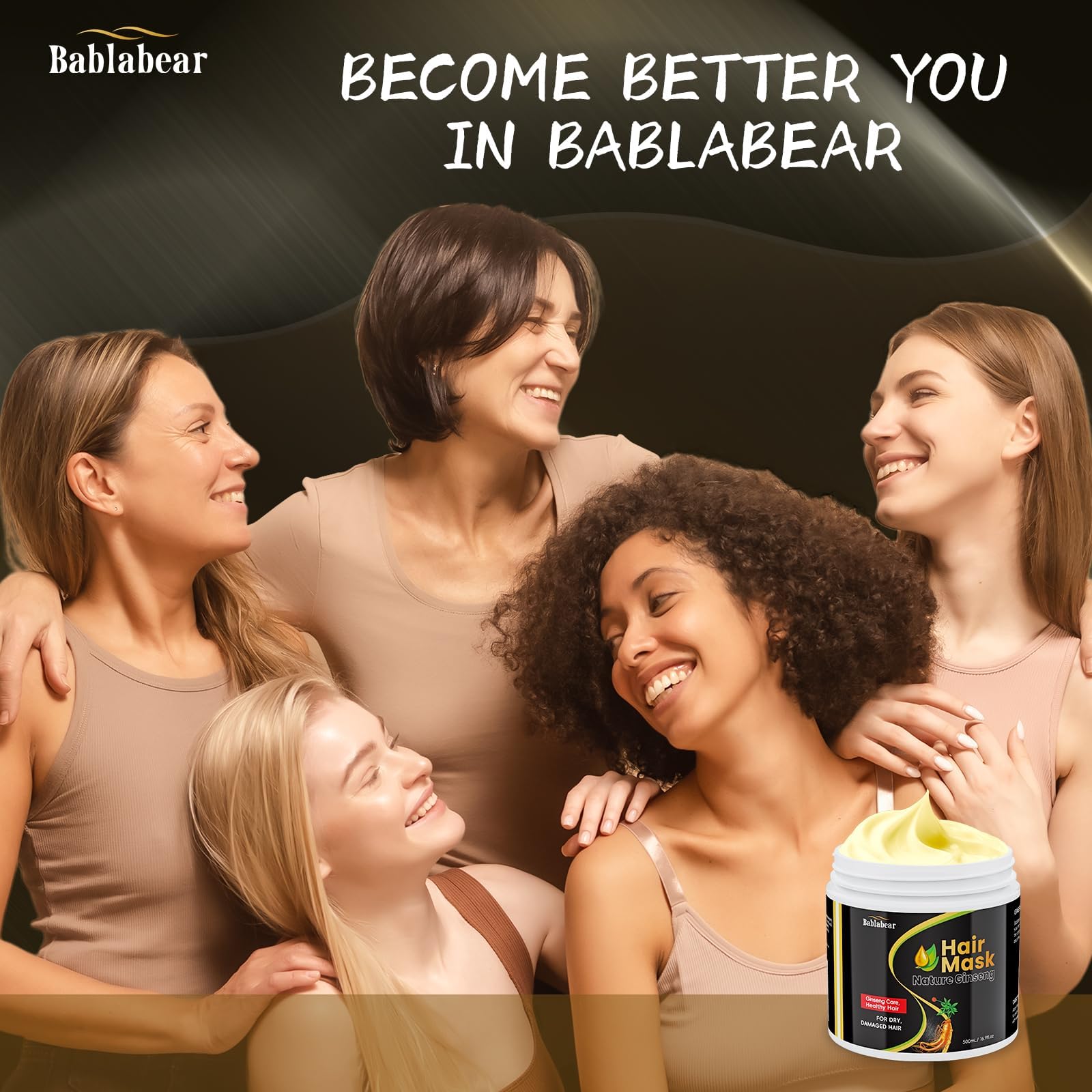 Bablabear Hair Mask after-use shine and softness on curls and straight hair.