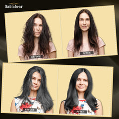 Bablabear Hair Mask cream texture demonstrates easy smoothing on hair.