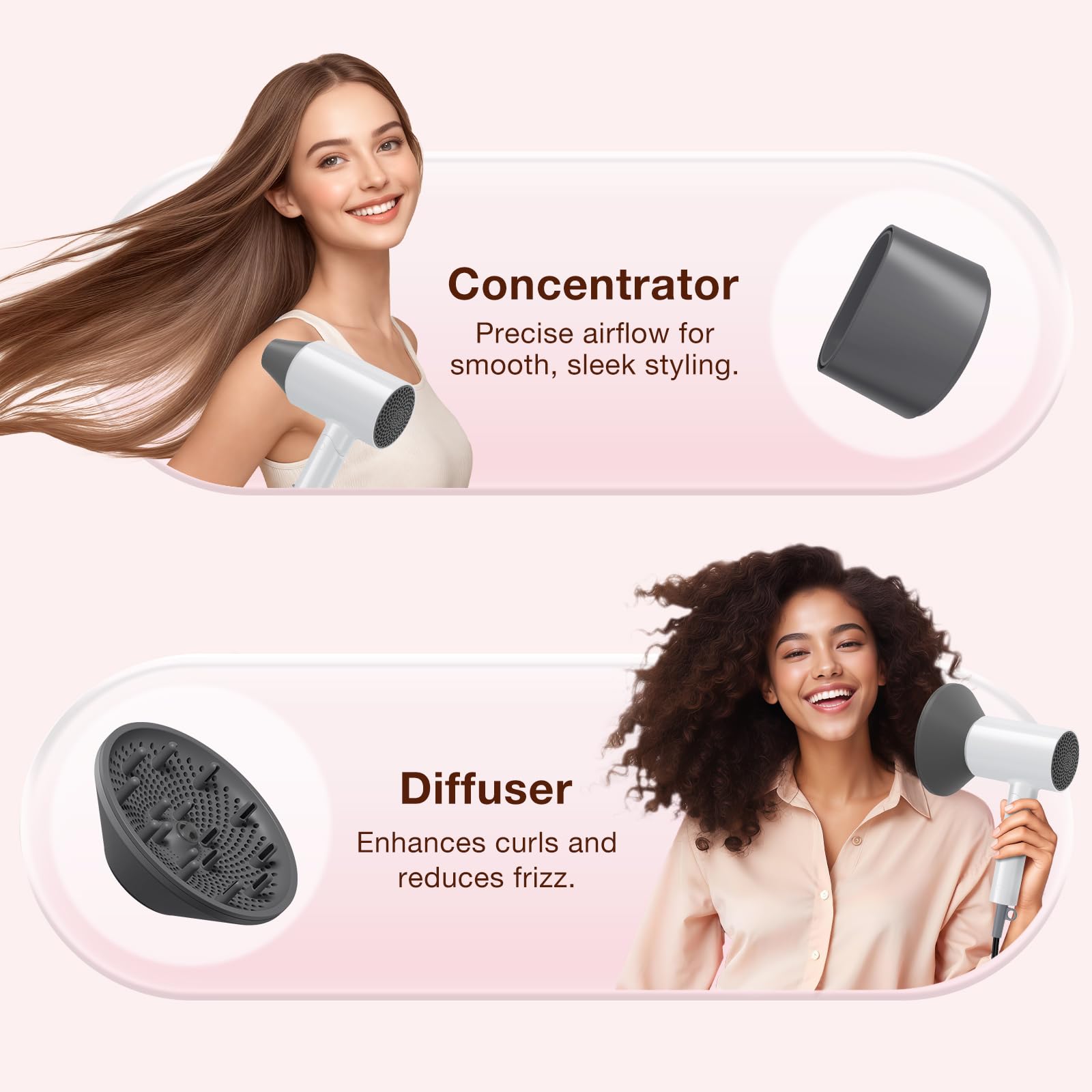 BABONIR 3 heat 2 speed settings for customizable blowouts