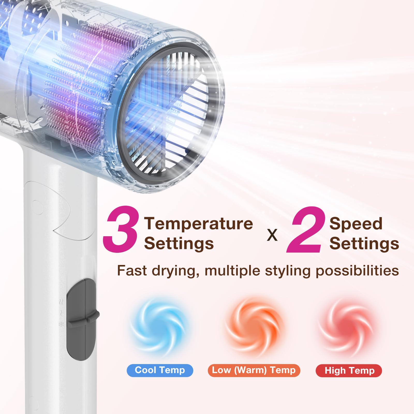 BABONIR 8ft cord provides room to maneuver during drying