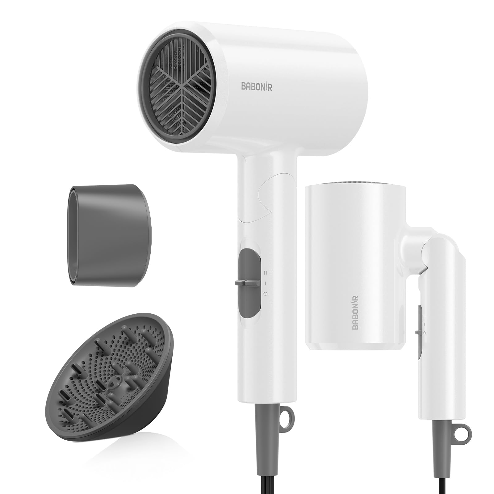 BABONIR hair dryer with diffuser for frizz control and smooth curls
