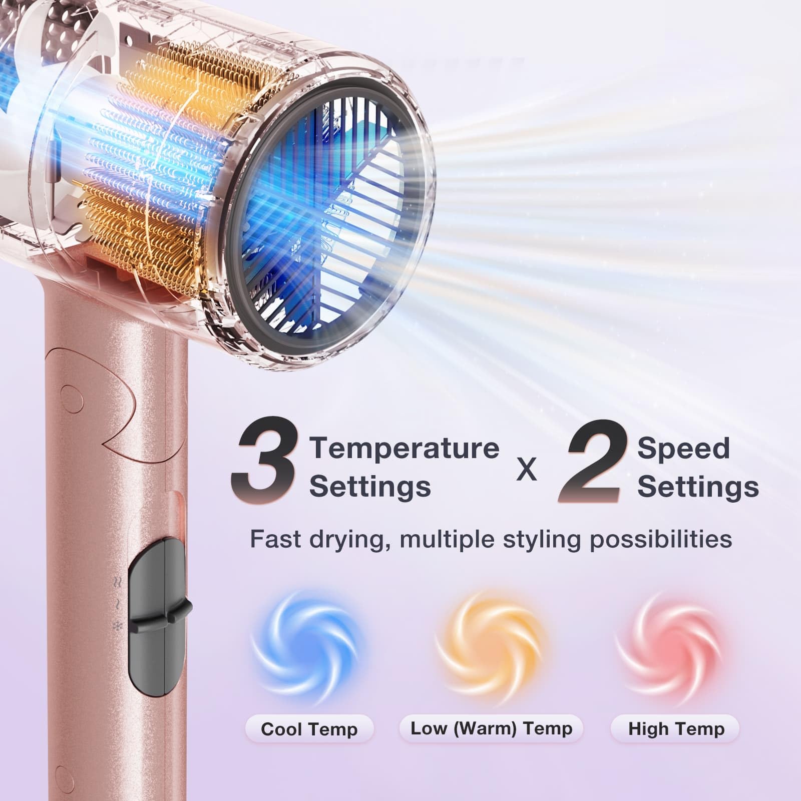BABONIR Ionic Diffuser Hair Dryer packaging and included accessories
