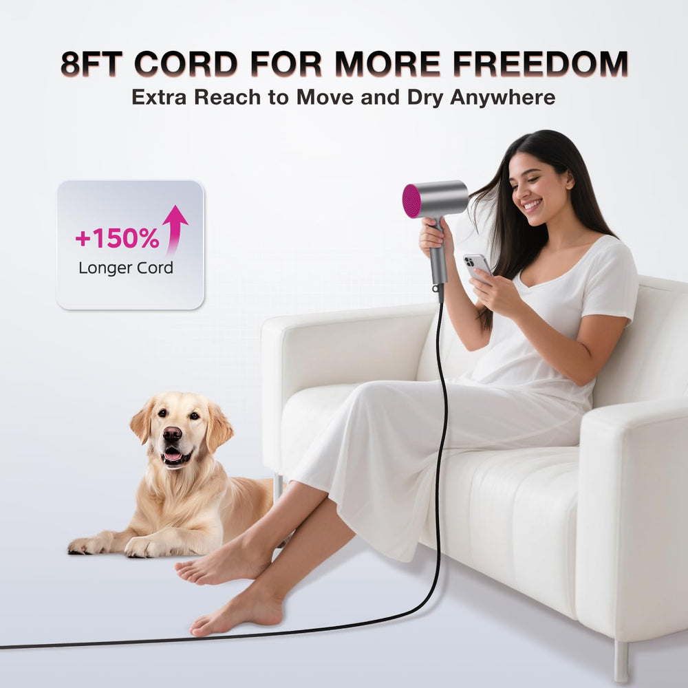 BABONIR Ionic Hair Dryer travel-ready with diffuser and concentrator included