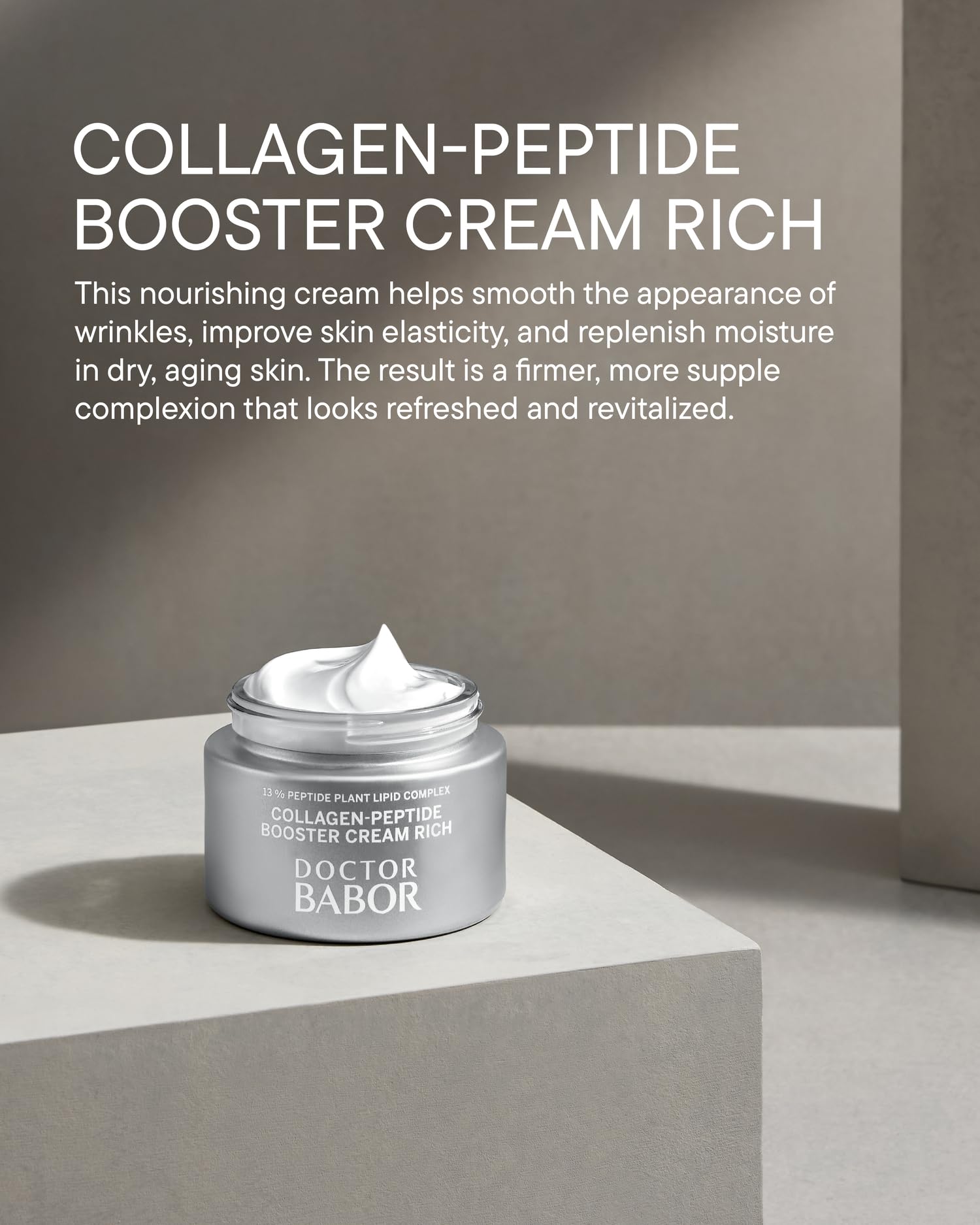 BABOR Collagen Face Cream hyaluronic-acid-swirl close-up demonstrates plumping hydration for dewy skin