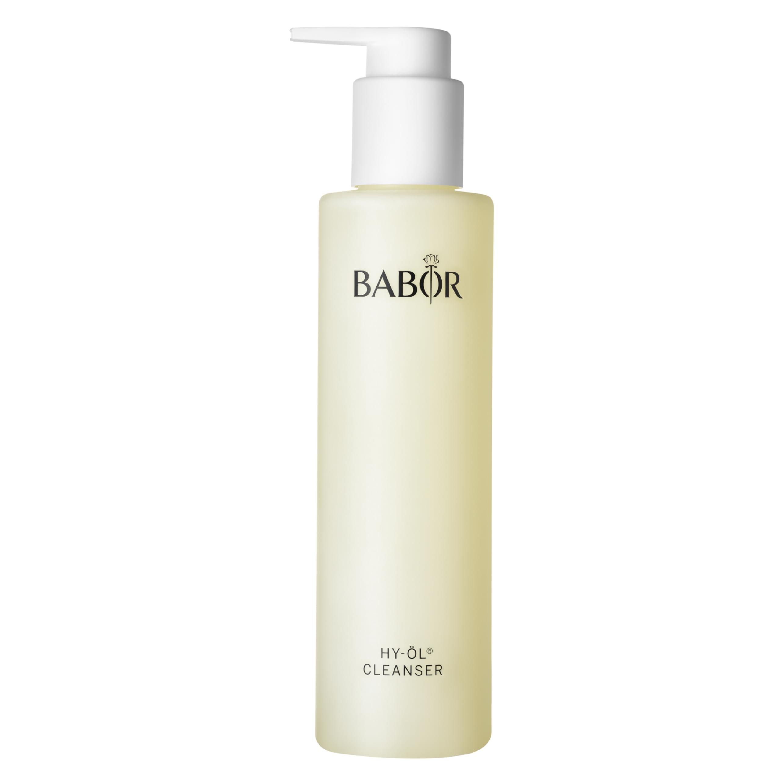 BABOR HY-ÖL cleanser bottle demonstrating gentle daily cleansing for sensitive skin.
