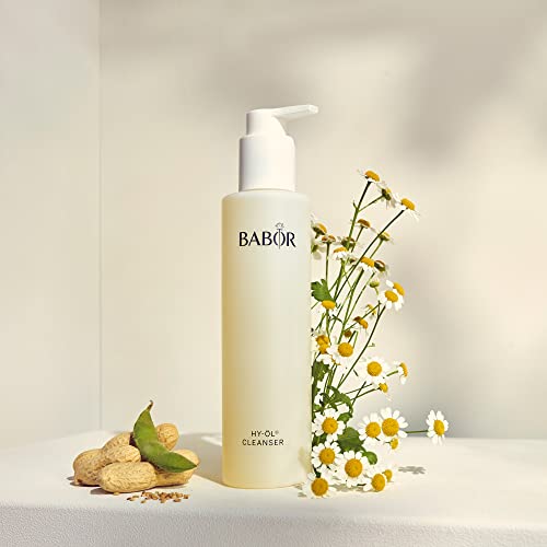 BABOR HY-ÖL cleanser massage scene showing nourishing skin care routine.