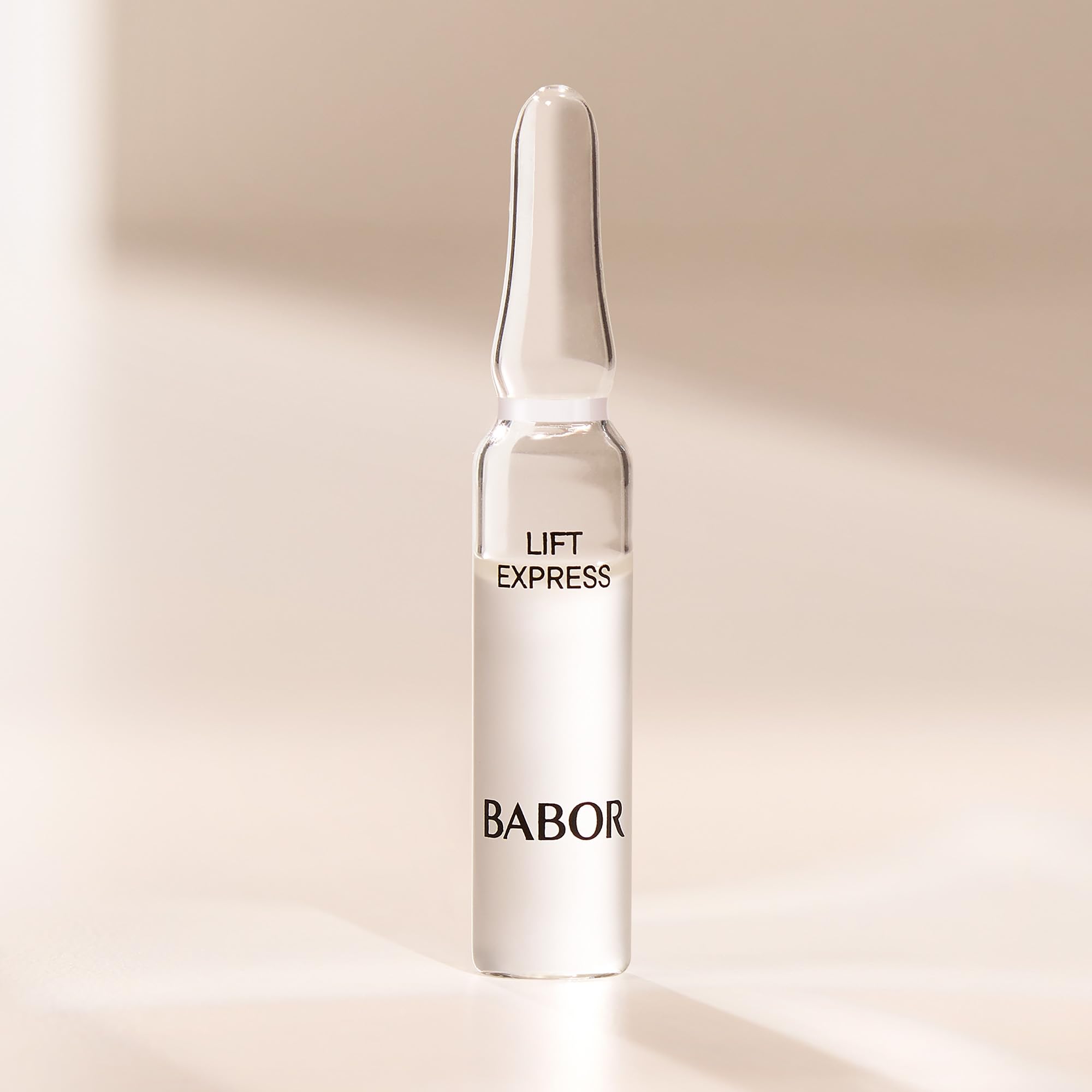 BABOR Lift Express Ampoule Concentrate open ampoules demonstrates ready-to-use hydration and firming.
