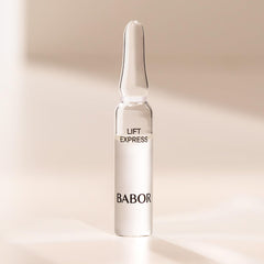 BABOR Lift Express Ampoule Concentrate open ampoules demonstrates ready-to-use hydration and firming.