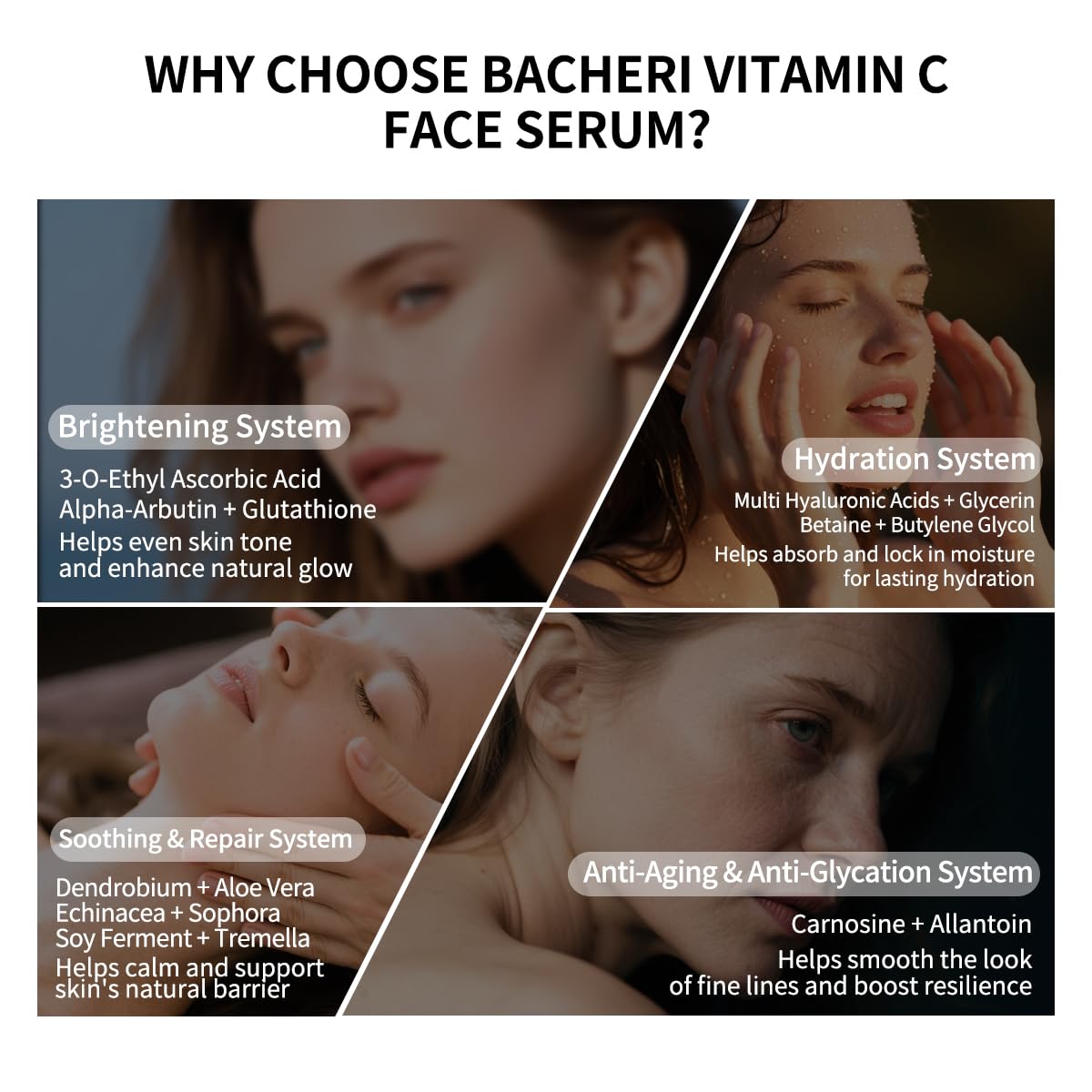 BACHERI 4D hyaluronic acid texture on skin demonstrating multi-layer hydration.