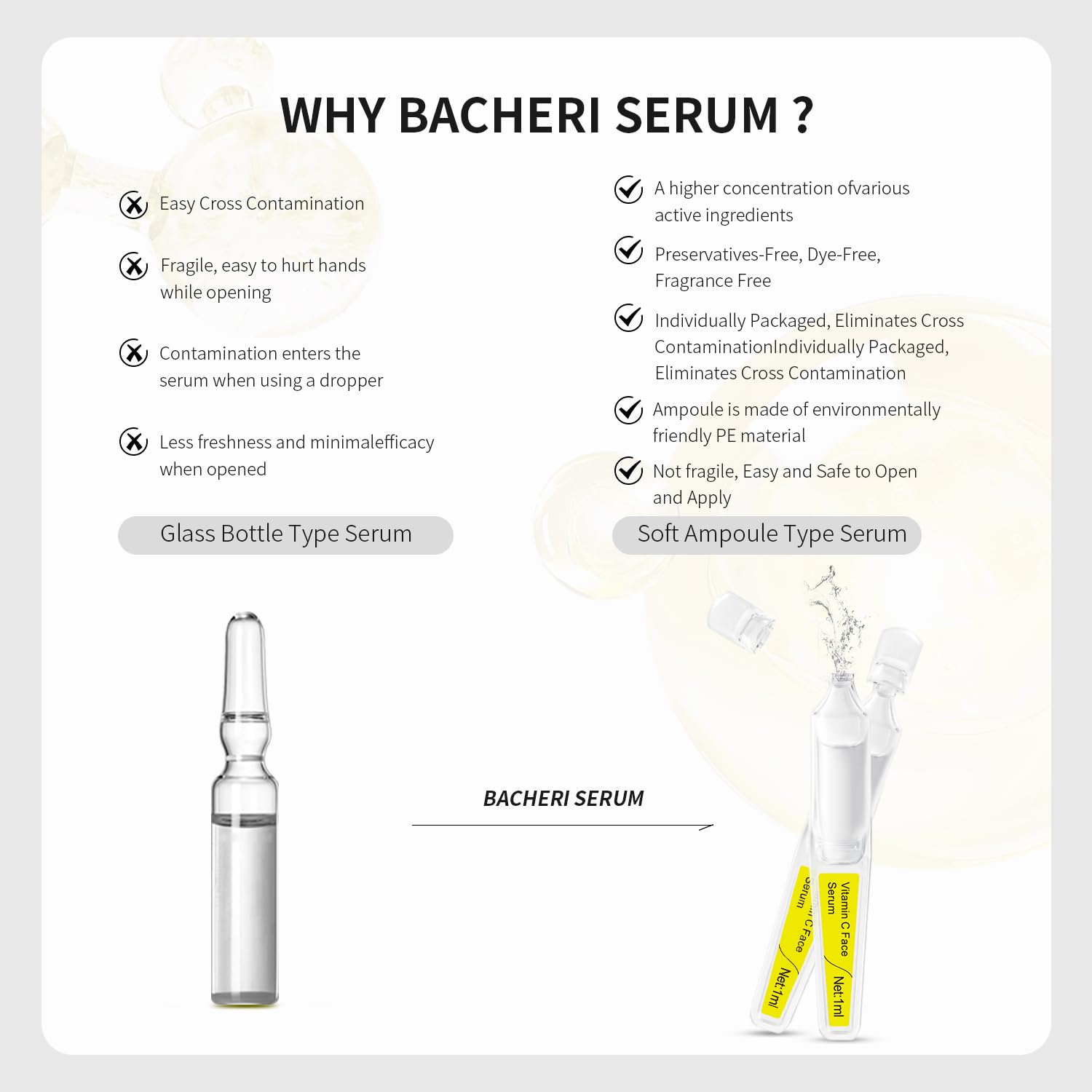 BACHERI travel-pack compact ampoules displayed for on-the-go skincare routine.