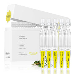 BACHERI Vitamin C Serum bottle close-up showing brightening and radiant skin potential.