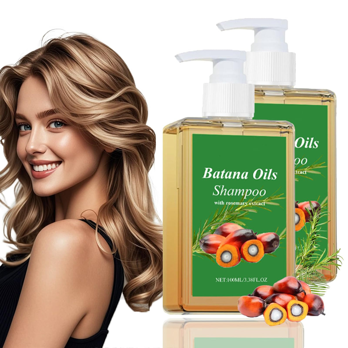 BACIOKIS Batana Oil Shampoo bottle-front for nourished, shiny hair and everyday cleansing.