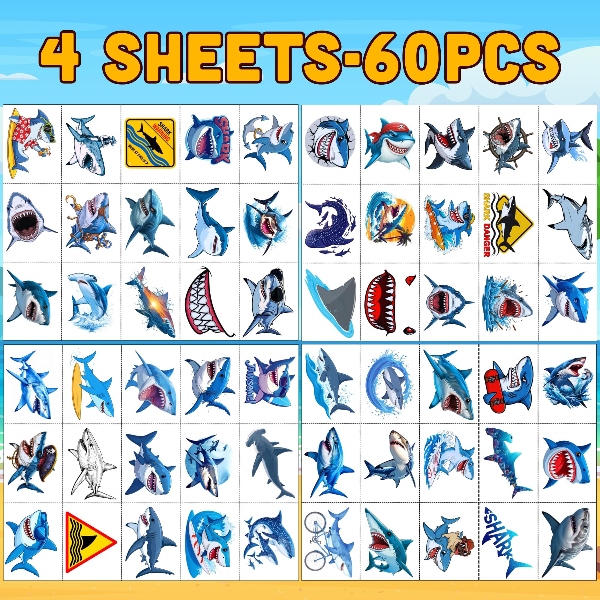 Backtopeia Shark pre-cut sheets speed party prep.