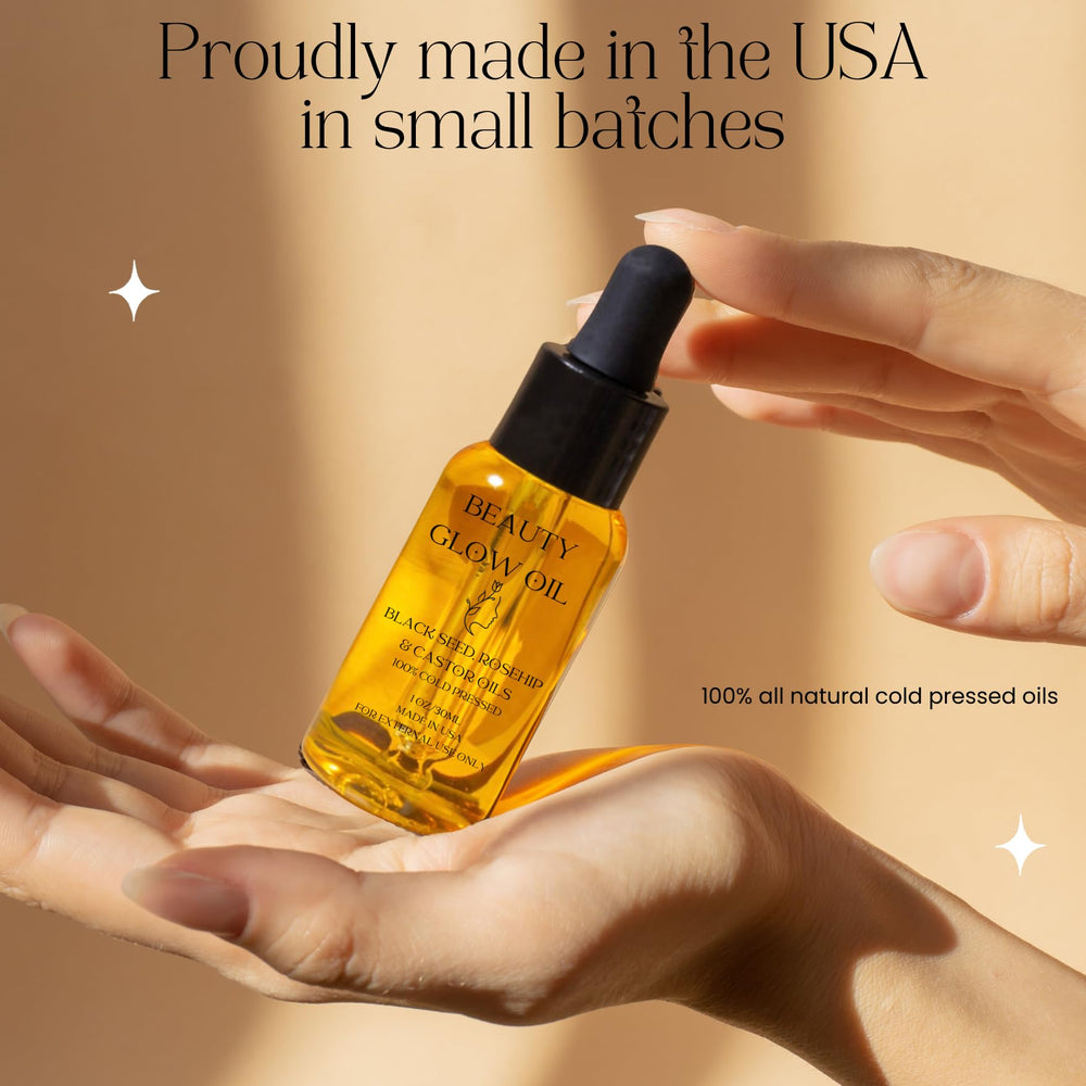 Bad Dog Beauty Glow Oil application drops reveal a daytime skincare ritual