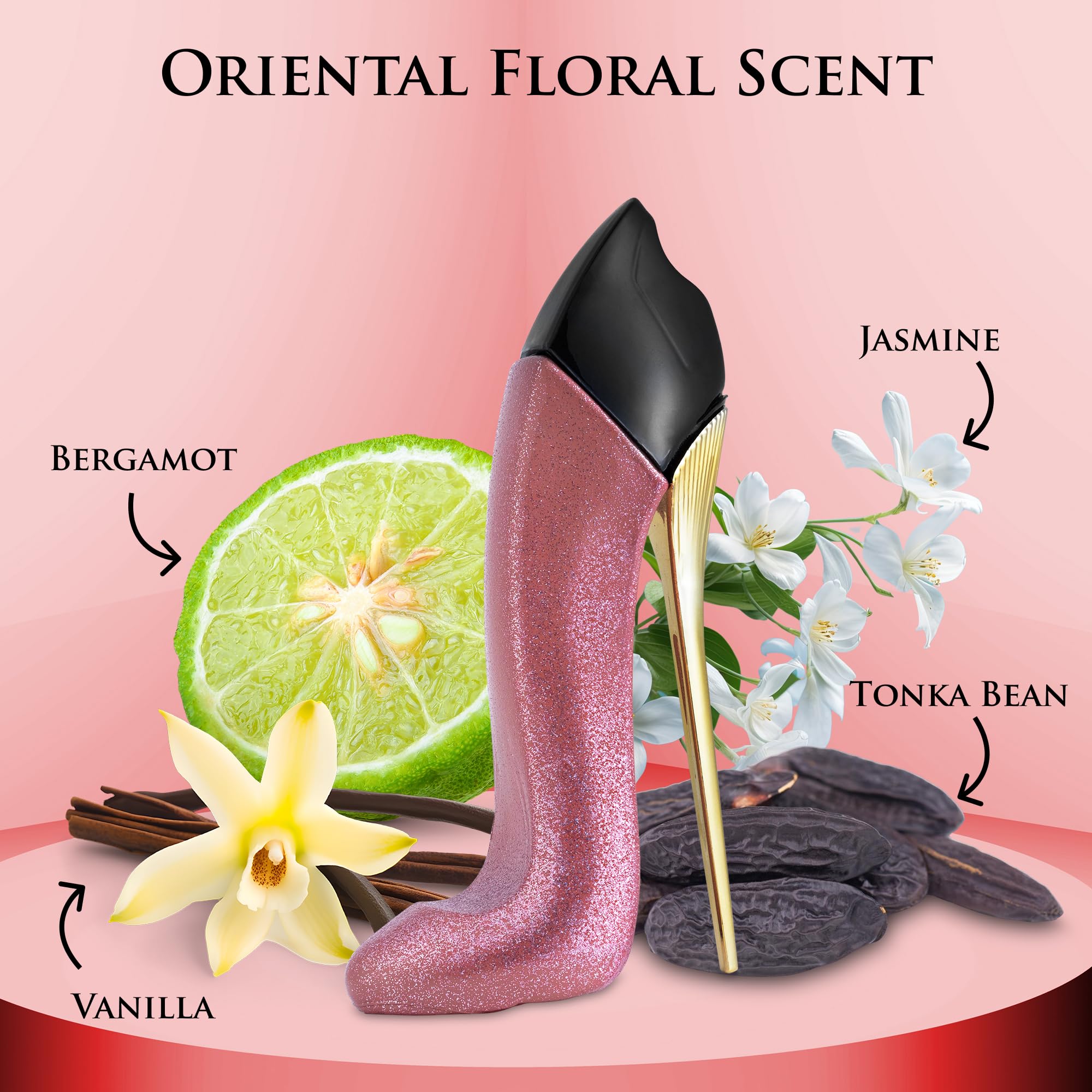 Bad Girl Glitter Edition top notes image highlighting almond and citrus opening