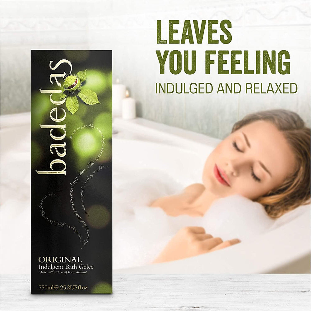Badedas Gelle foam and rich lather for pampering cleansing.