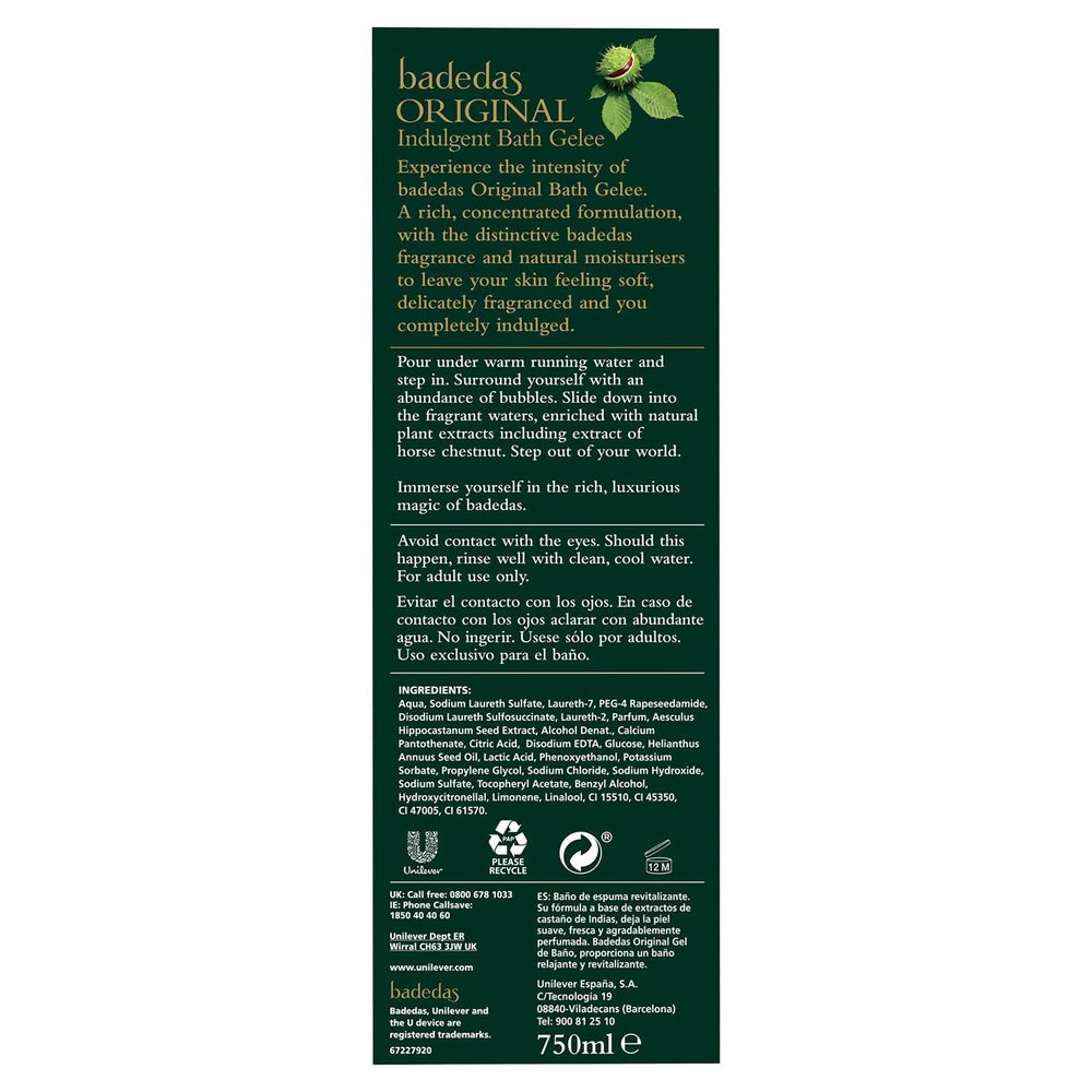 Badedas Original Bath Gelle pour shows easy-to-add bath texture for soothing soak.