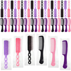 Baderke 48 Pcs Combs Set bulk hair brushes shown for travel-friendly grooming.