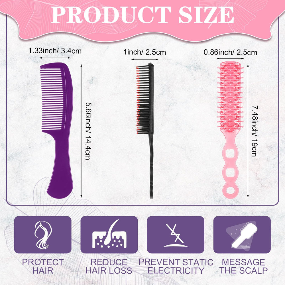 Baderke combs close-up highlighting smooth teeth for detangling wet or dry hair.