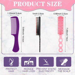 Baderke combs close-up highlighting smooth teeth for detangling wet or dry hair.