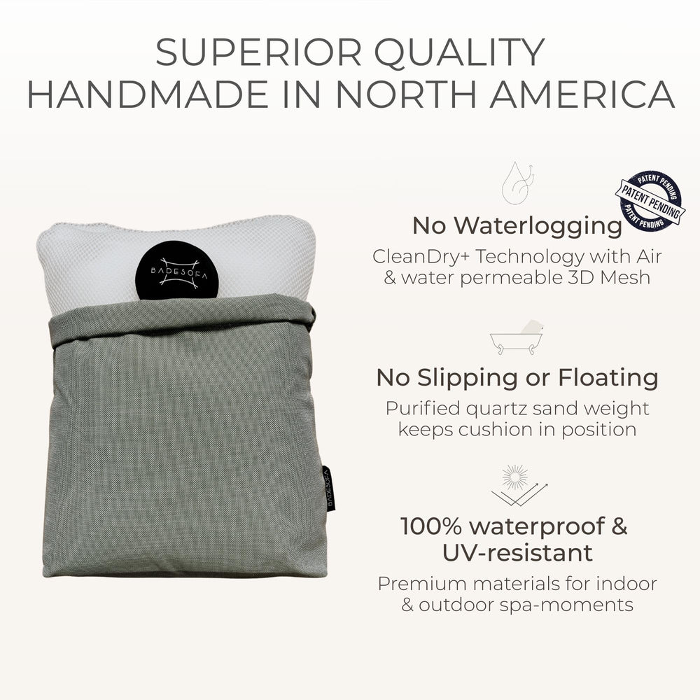 BADESOFA Luxury Bath Pillow S 3D Cleandry mesh speeds drying and airflow.