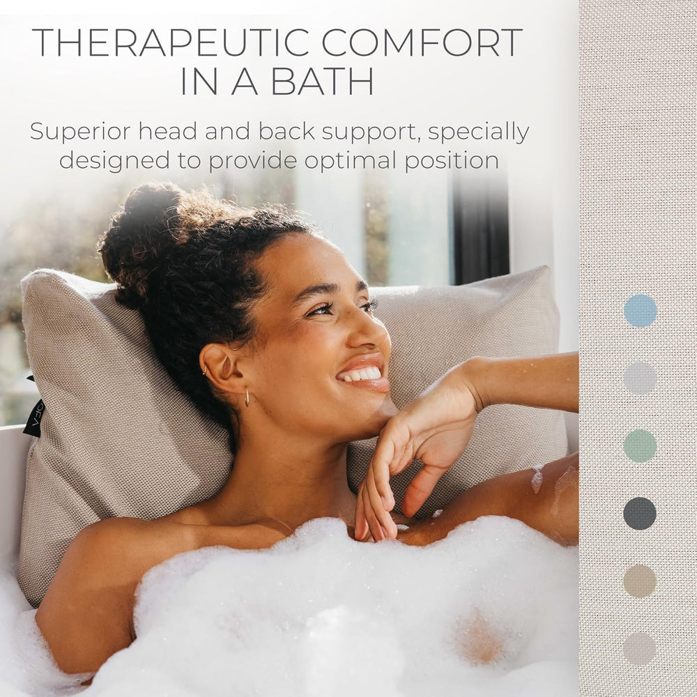 BADESOFA Luxury Bath Pillow S neck support in tub promotes relaxed, even pressure.