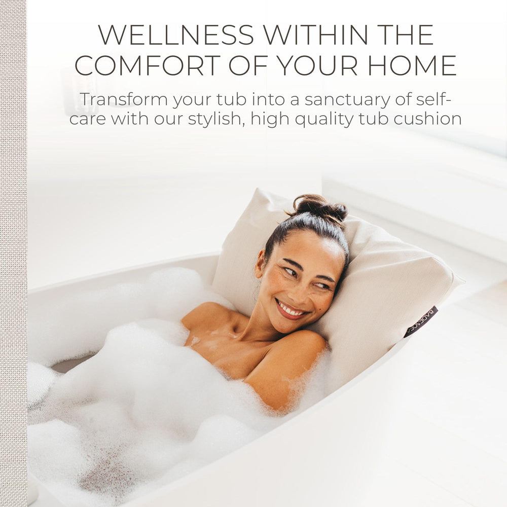 BADESOFA Luxury Bath Pillow S non-slip weighted design prevents movement during soaking.