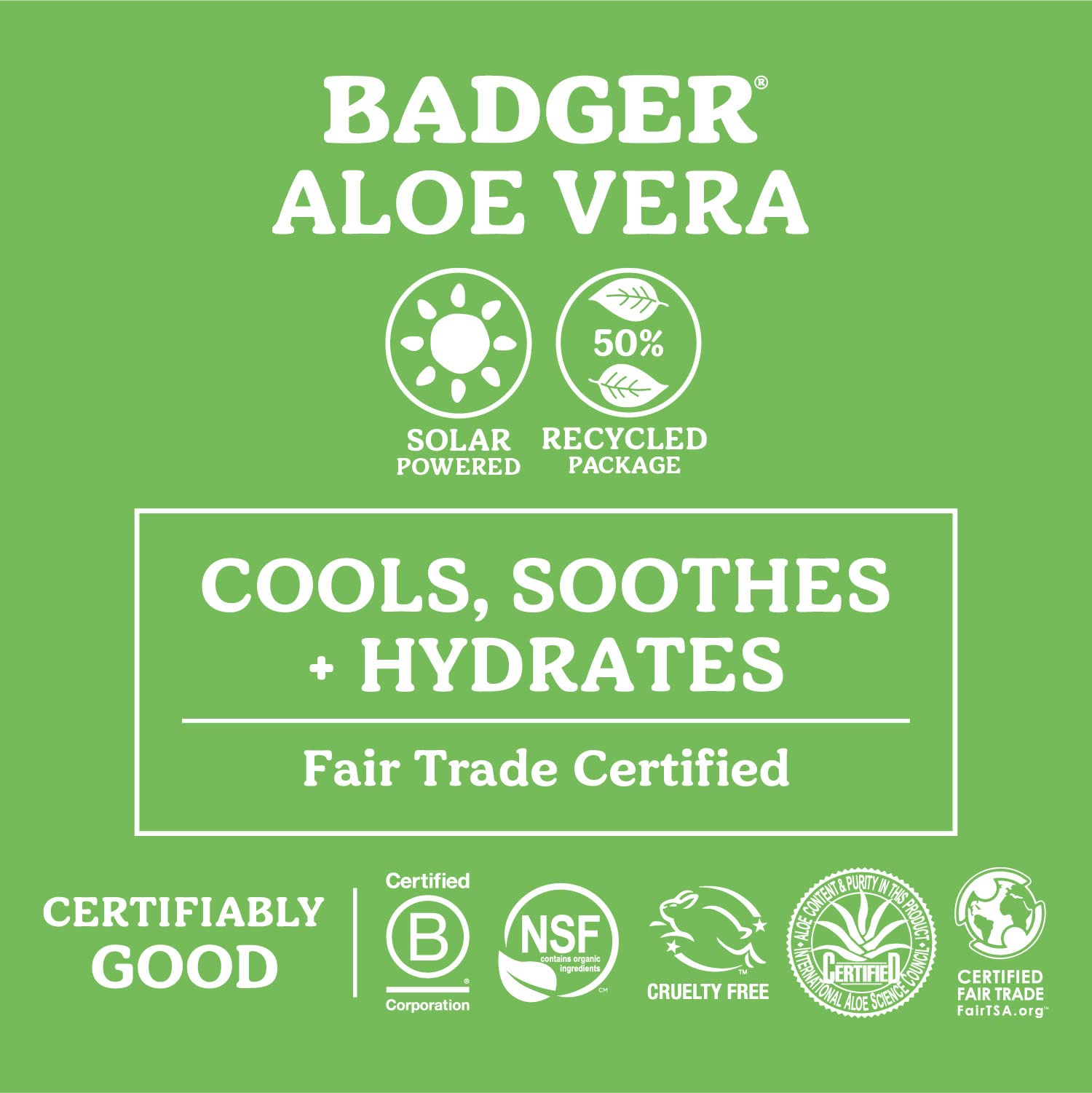 Badger Aloe Vera Gel applied to body for hydration and comfort