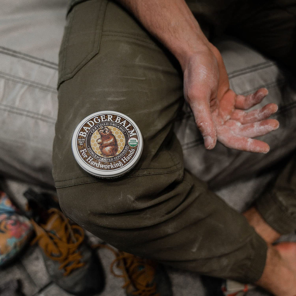 Badger Balm fragrance-free texture demonstrates smooth, gentle application.