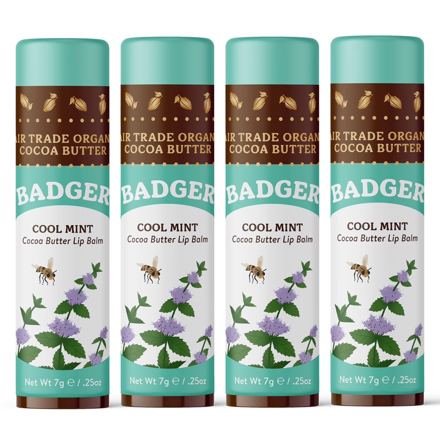 badger bálsamo labial cacao menta para hidratación duradera de labios