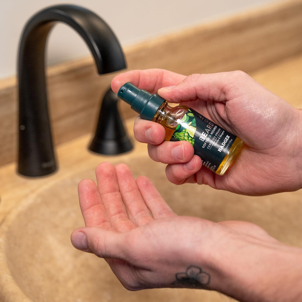 Badger Beard Oil-green-sustainable-manufacturing reaffirms USA-made family-owned production.
