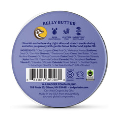 Badger Belly Butter application on belly demonstrating creamy texture.