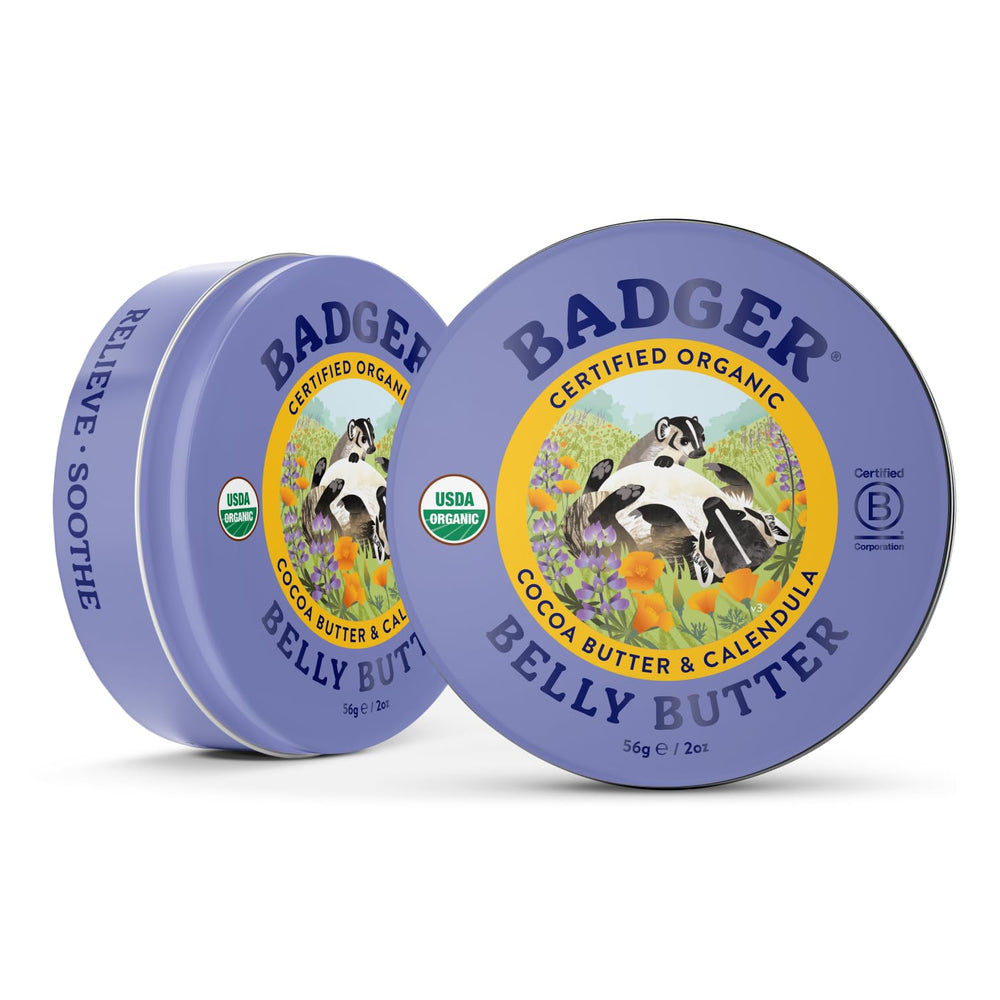 Soft hydrated skin after using Badger Belly Butter on the belly.