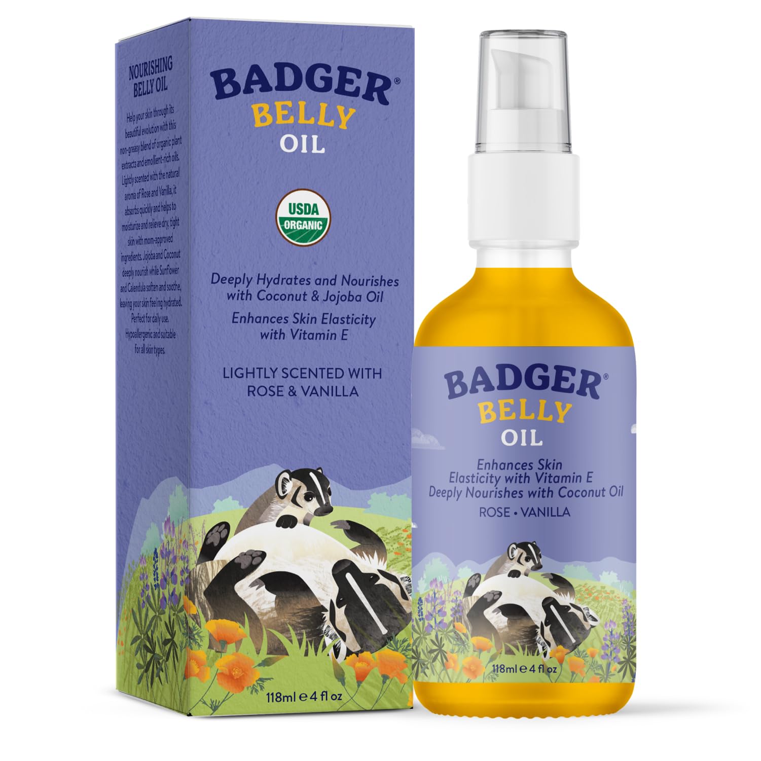 Badger belly oil nourishes skin with sunflower and calendula