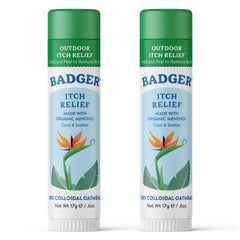 Badger bug bite itch relief stick close-up applying soothing formula for immediate relief