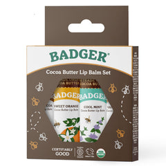 Badger Cocoa Butter Lip Balm Vanilla—creamy texture and comforting scent.