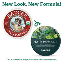 Badger Hair Pomade hand-application demonstrates quick, easy styling.