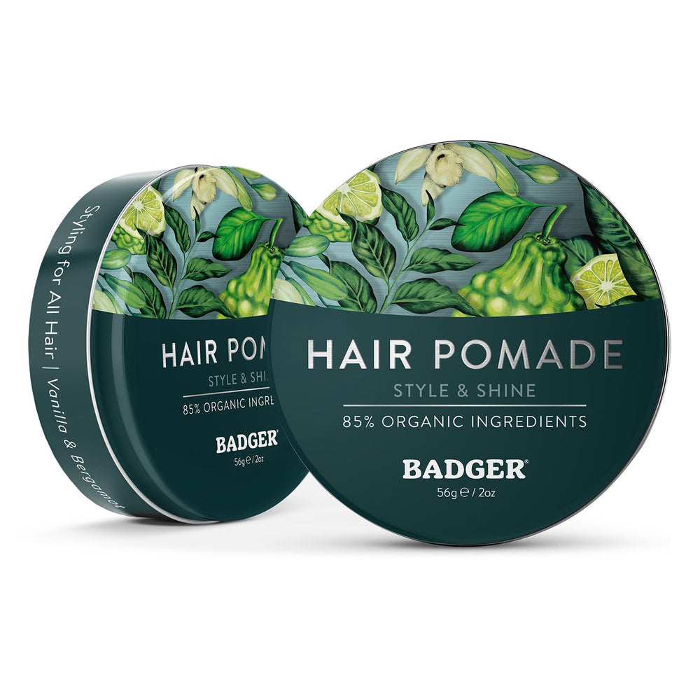Badger Hair Pomade organic-ingredients features coconut and castor oils for nourishment.
