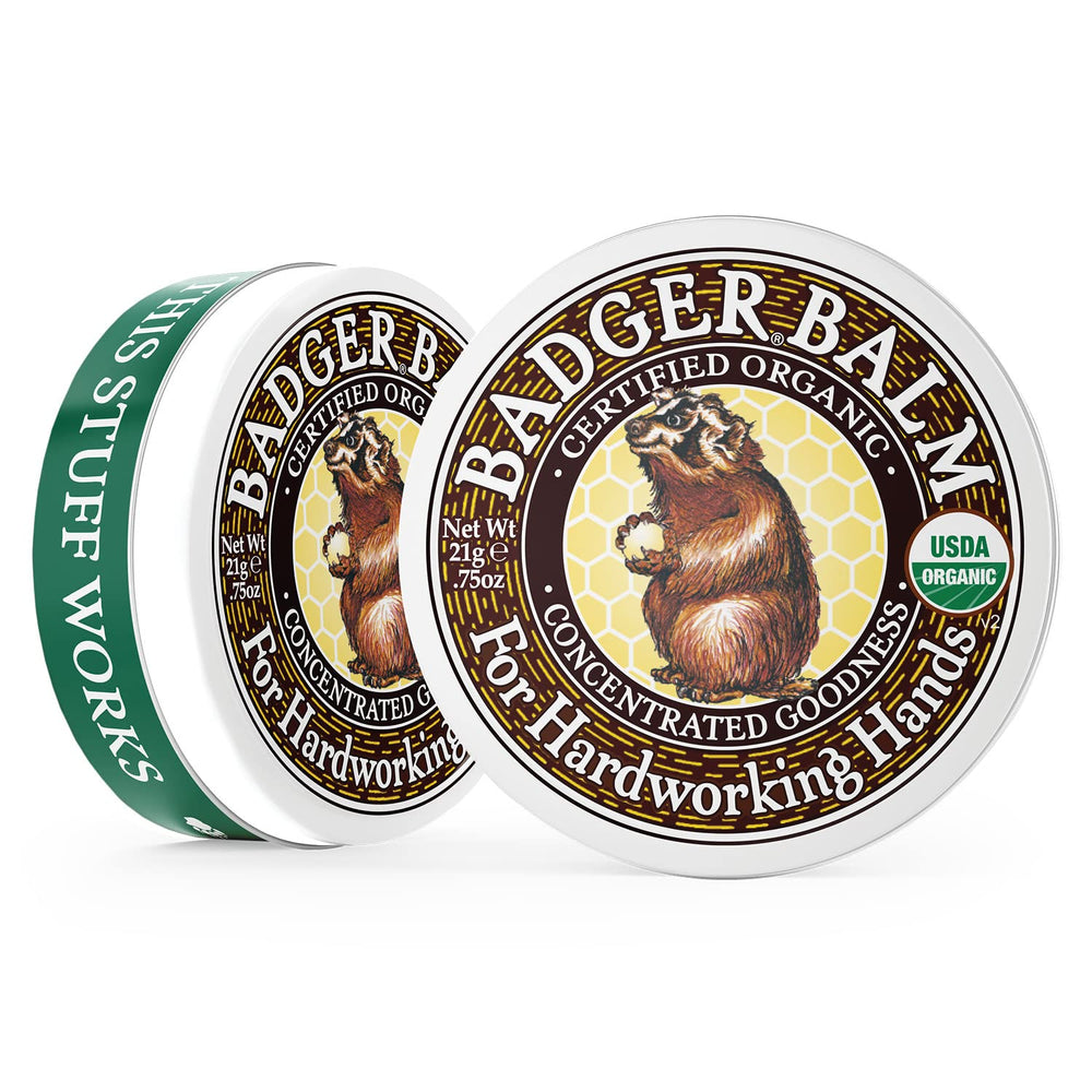 Badger Healing Balm for gardeners protects rough hands after soil and grime.
