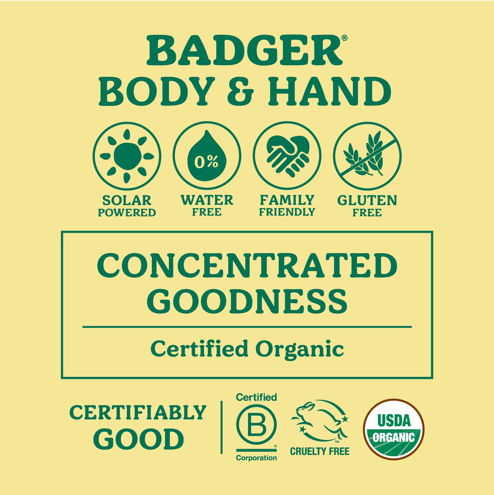Badger Healing Balm hard-working hands cream application on rough skin after labor.