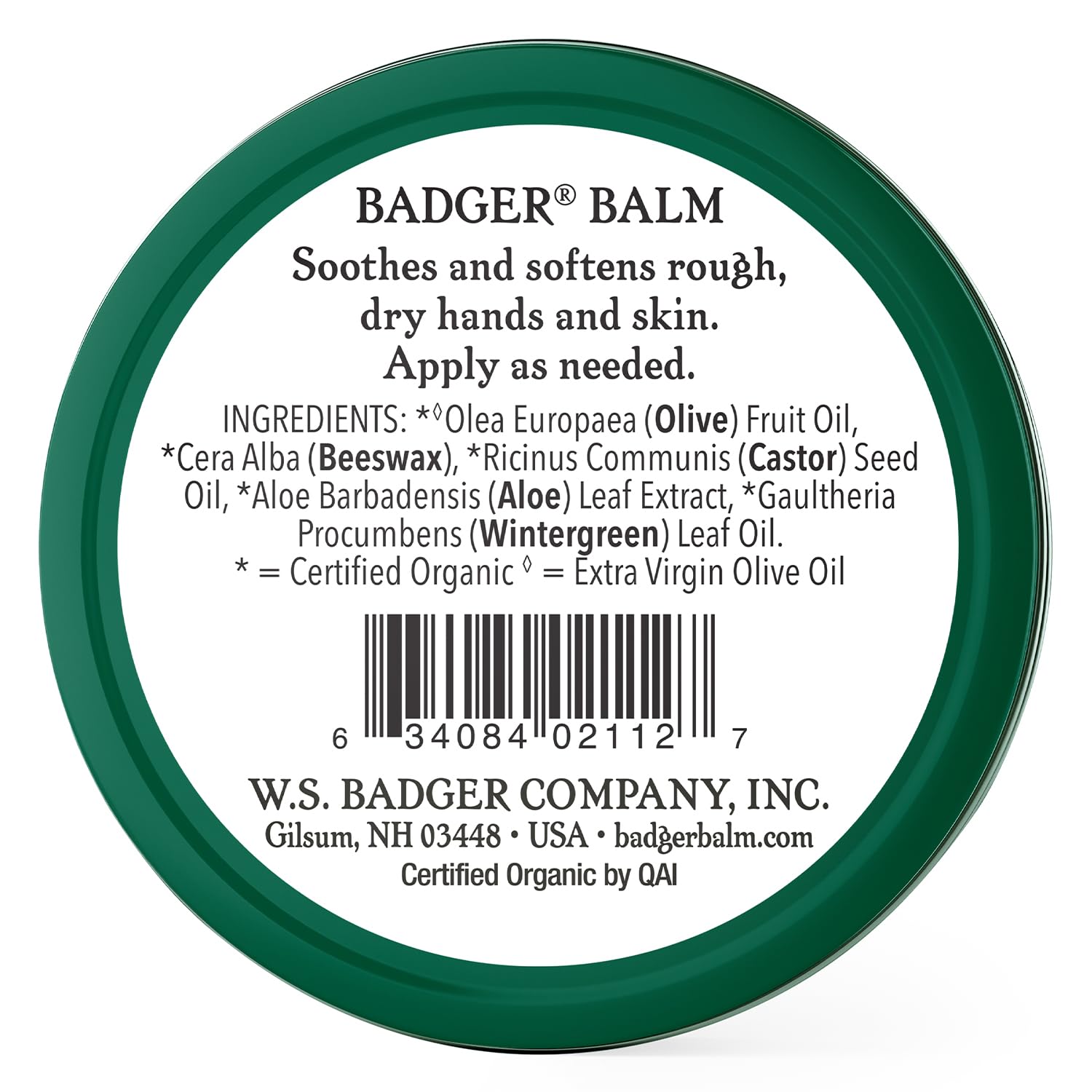Badger Healing Balm sustainable packaging in a recycled metal tin.