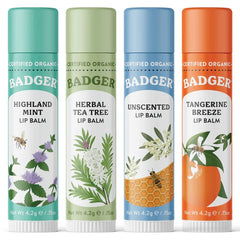 Badger Highland Mint lip balm tube providing cooling glide and lightweight application.